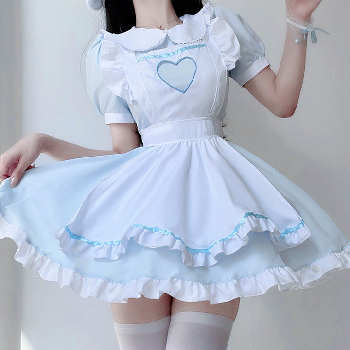 Damen verspieltes Kostümkleid im Lolita-Stil mit Rüschendetails und Kräuseln Echo Archiv