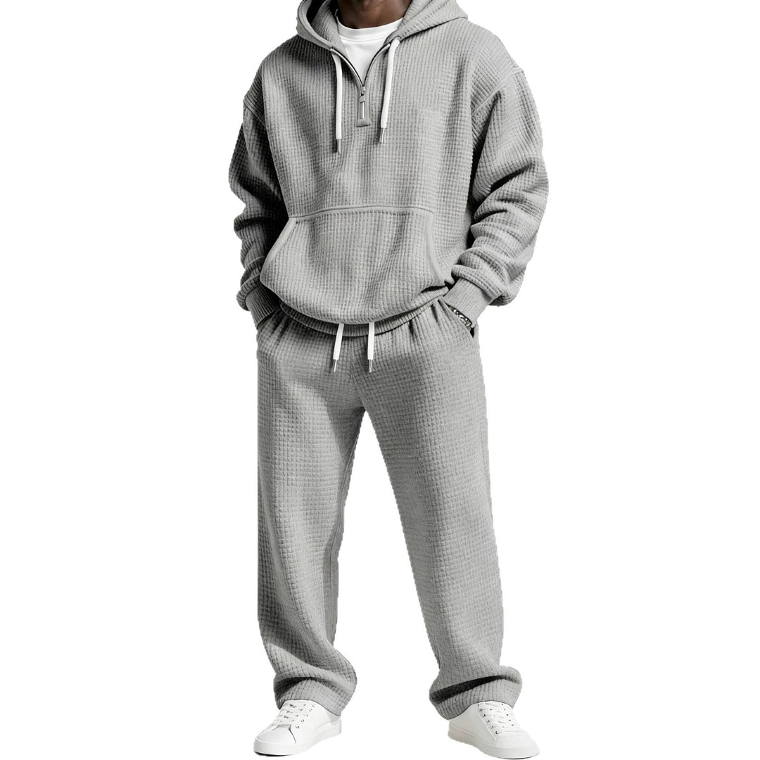 Herren Trendiger Kapuzenpullover mit praktischem Reißverschluss und bequemer Jogginghose Echoarchiv