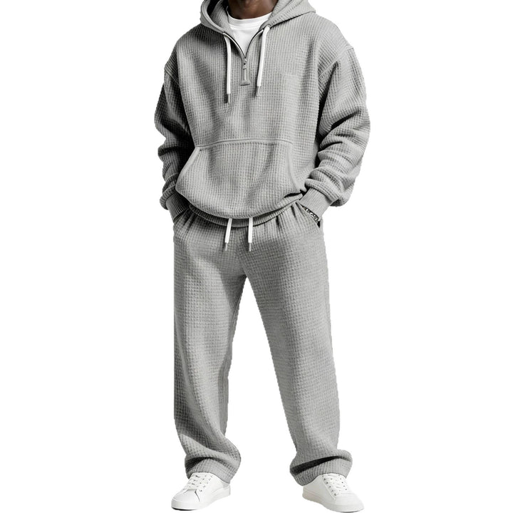 Herren Trendiger Kapuzenpullover mit praktischem Reißverschluss und bequemer Jogginghose Echoarchiv