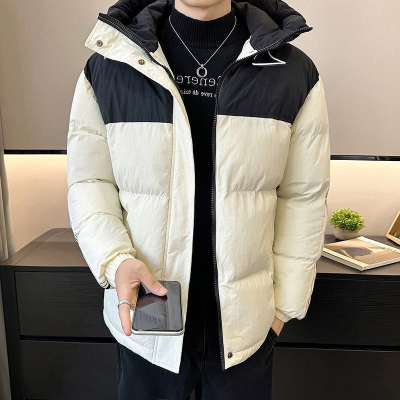 Herren modische und warme Steppjacke mit verstellbarer Kapuze Echoarchiv