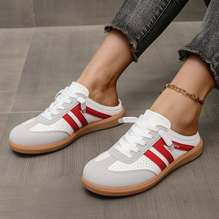 Damen Offene Sneaker‑Mules im Retro‑Tennisstil mit Gummisohle – Névara