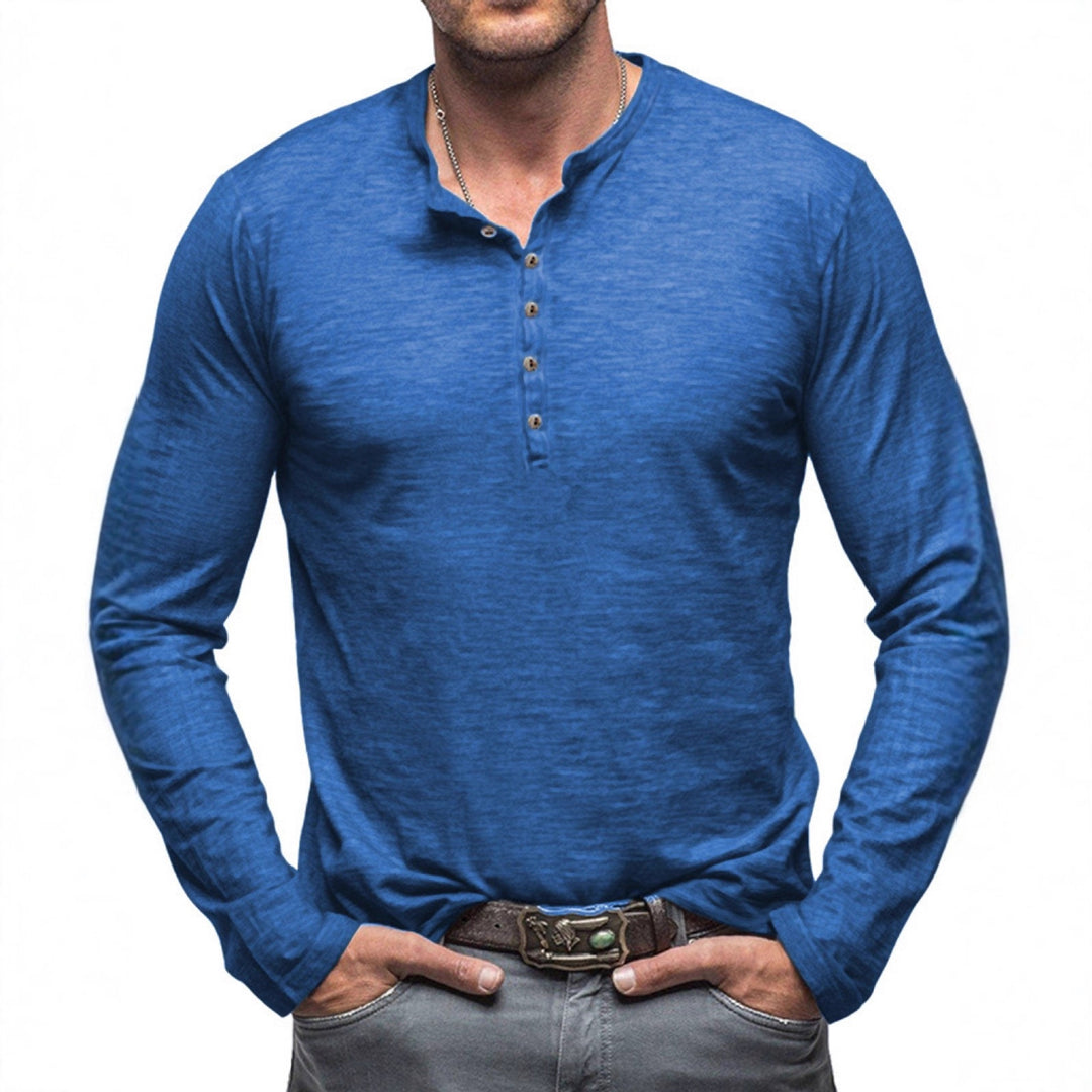 Herren Langarmshirt mit Knopfleiste Echoarchiv