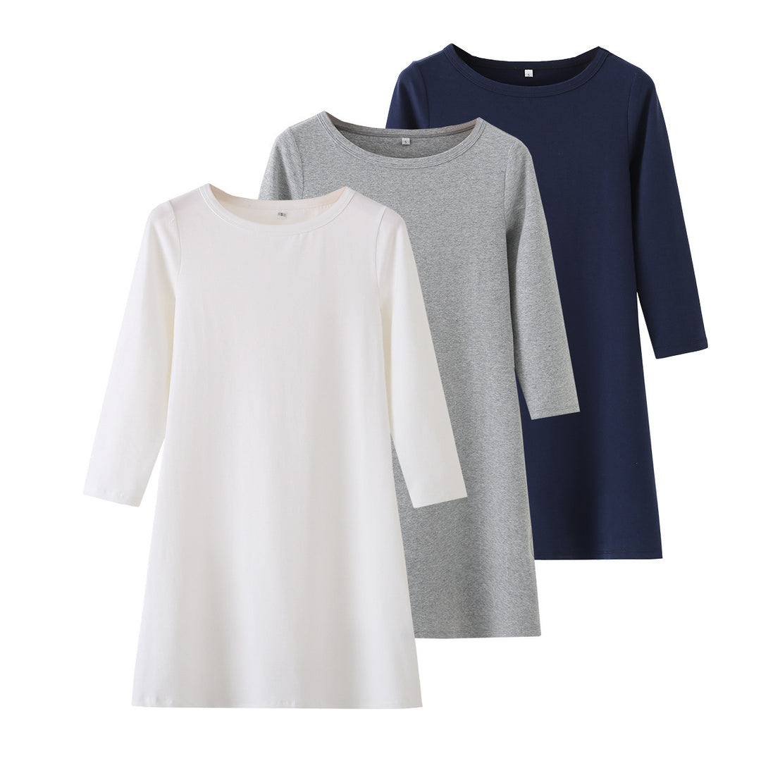 Damen Kuscheliges A-Linien Sweatkleid mit 3/4-Ärmeln und Rundhalsausschnitt Echo Archiv