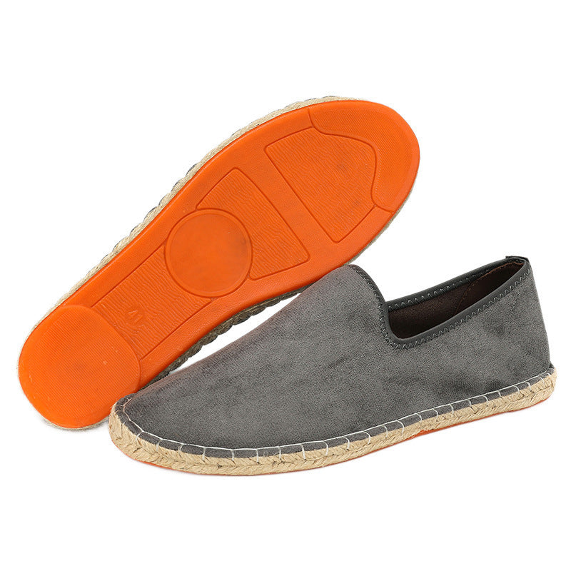Herren Espadrilles aus Veloursleder mit geflochtener Juteborte und rutschfester Gummilaufsohle Echoarchiv