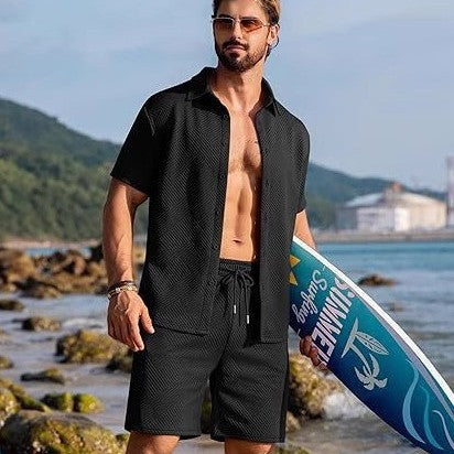 Herren lässiges Strandhemd und Shorts Set mit atmungsaktivem Material Echoarchiv