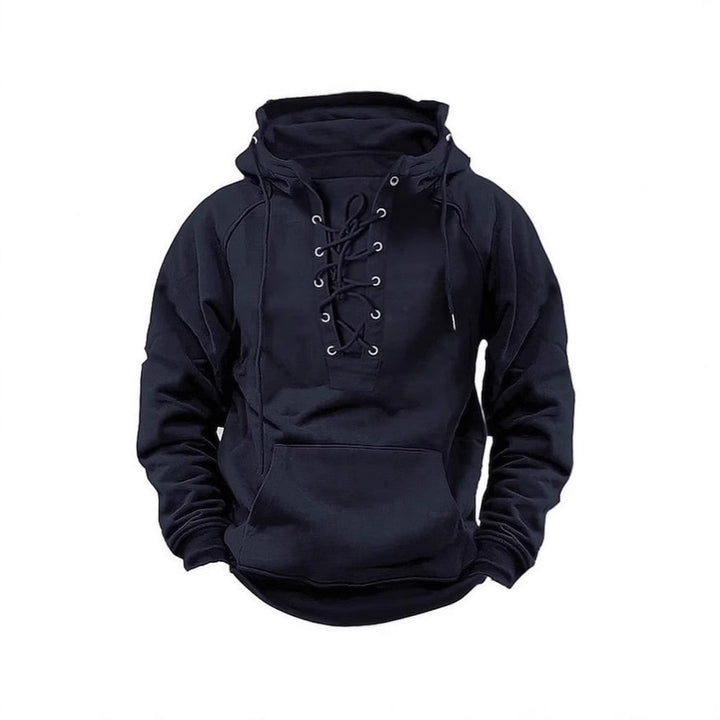 Herren Kapuzenpullover mit innovativem Schnürdesign und weichem Innenfutter Echoarchiv