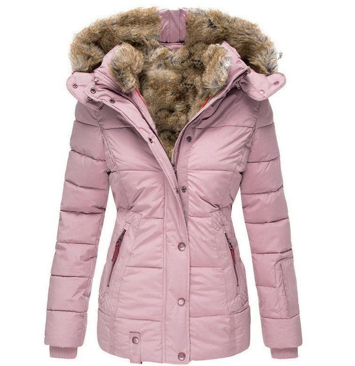 Damen Stepp-Parka mit tailliertem Schnitt und Kunstfellkapuze Echo Archiv