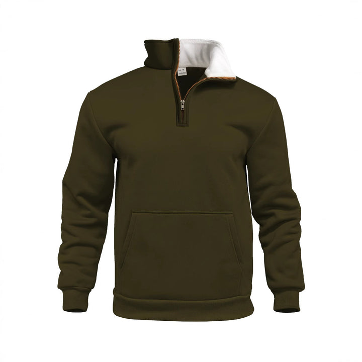 Herren Hochwertiger Stehkragen Fleece-Pullover mit Reißverschluss Echoarchiv