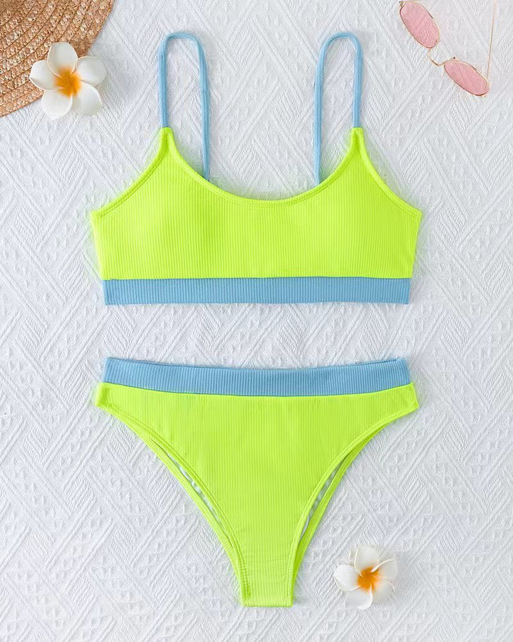 Damen Bikini-Set mit raffinierten Rippdetails und hoher Taillierung Echo Archiv