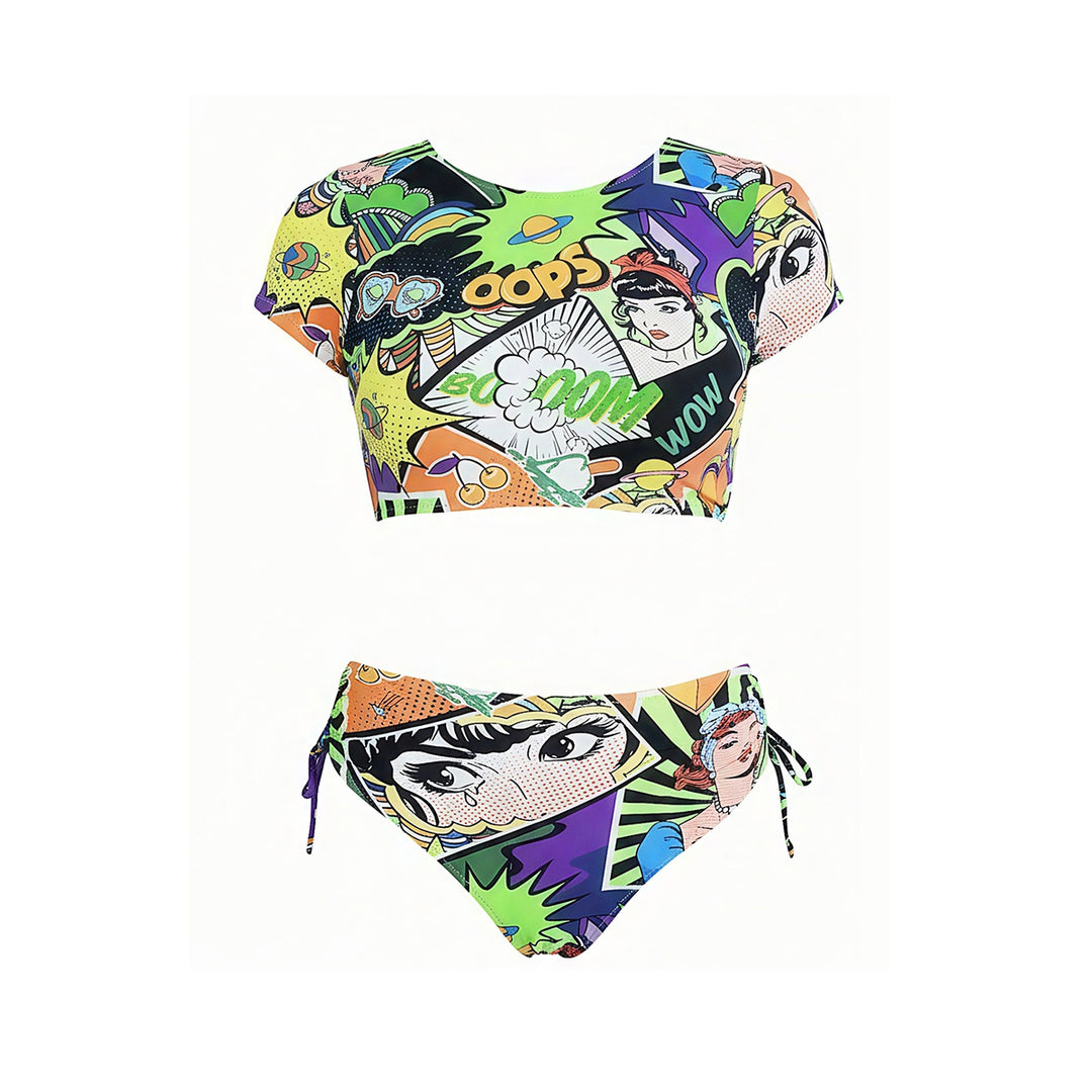 Damen Crop-Top Bikini mit floralem Design Echo Archiv