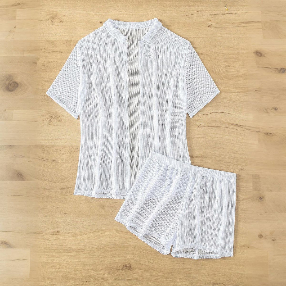 Damen Freizeit-Badeanzug mit luftiger Overlay-Jacke Echo Archiv