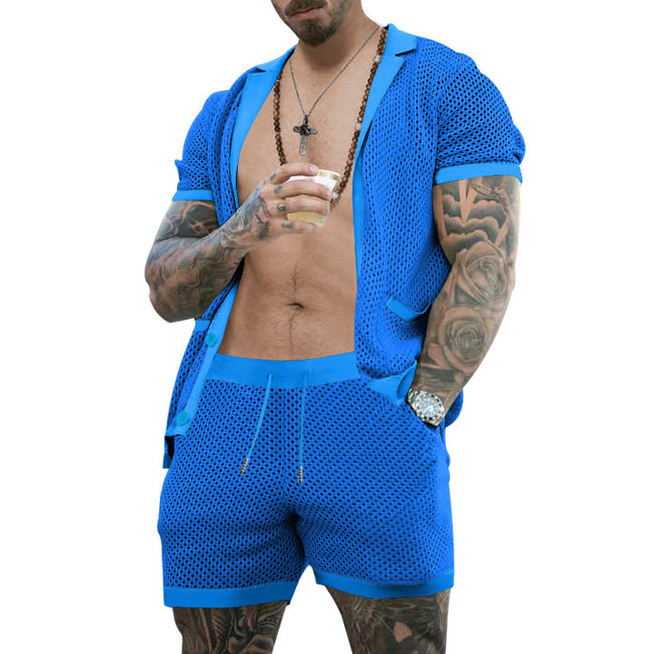 Herren atmungsaktives Kurzarm-Hemd und Shorts Set Echoarchiv