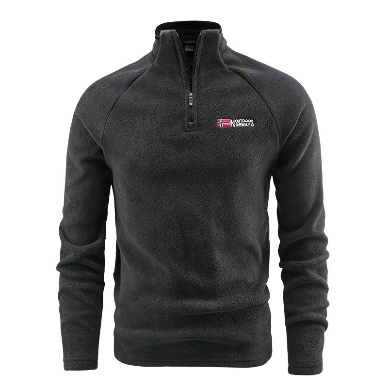 Herren Fleece-Halbzip-Pullover mit stehendem Kragen und atmungsaktivem Thermofleece Echoarchiv