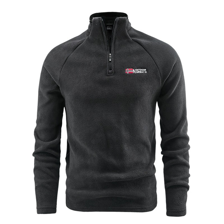 Herren Fleece-Halbzip-Pullover mit stehendem Kragen und atmungsaktivem Thermofleece Echoarchiv