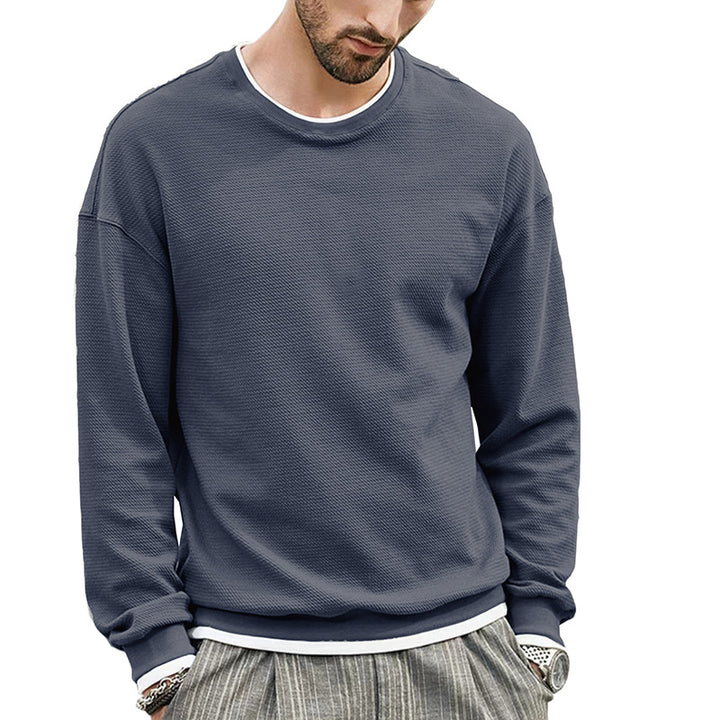 Herren lässiger Langarm-Sweater mit strukturiertem Design Echoarchiv