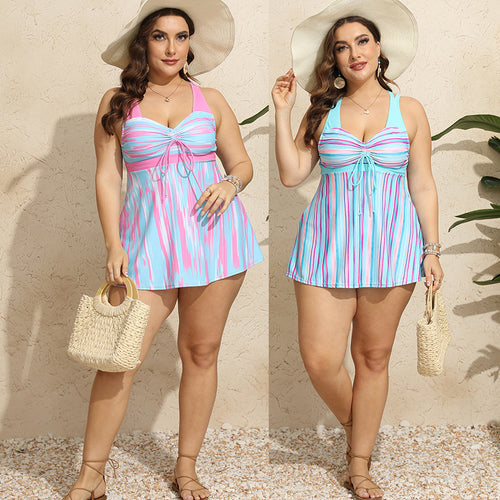 Damen Tankini mit verspieltem Wickel-Design und figurbetonendem Schnitt Echo Archiv