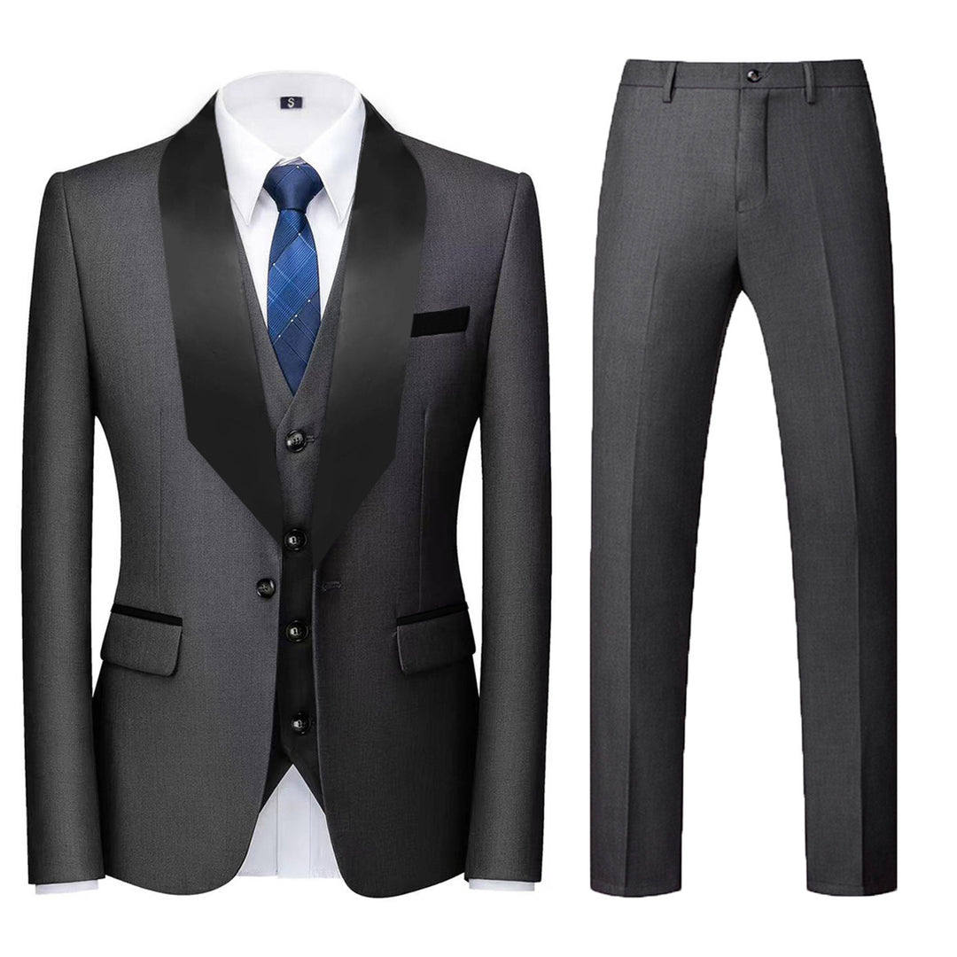 Herren elegantes dreiteiliges Anzugset mit schimmerndem Design Echoarchiv