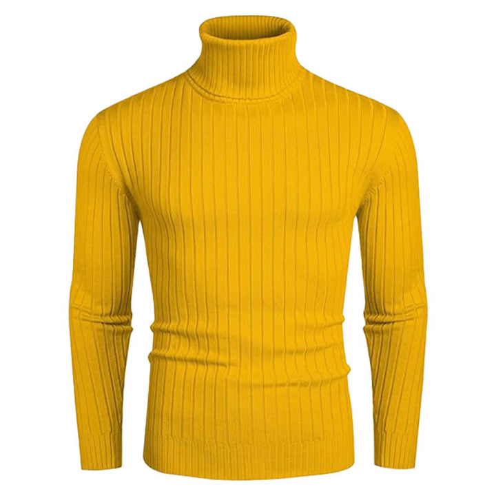 Herren Rollkragenpullover aus elastischem Strickmaterial mit feinem Rippendesign Echoarchiv