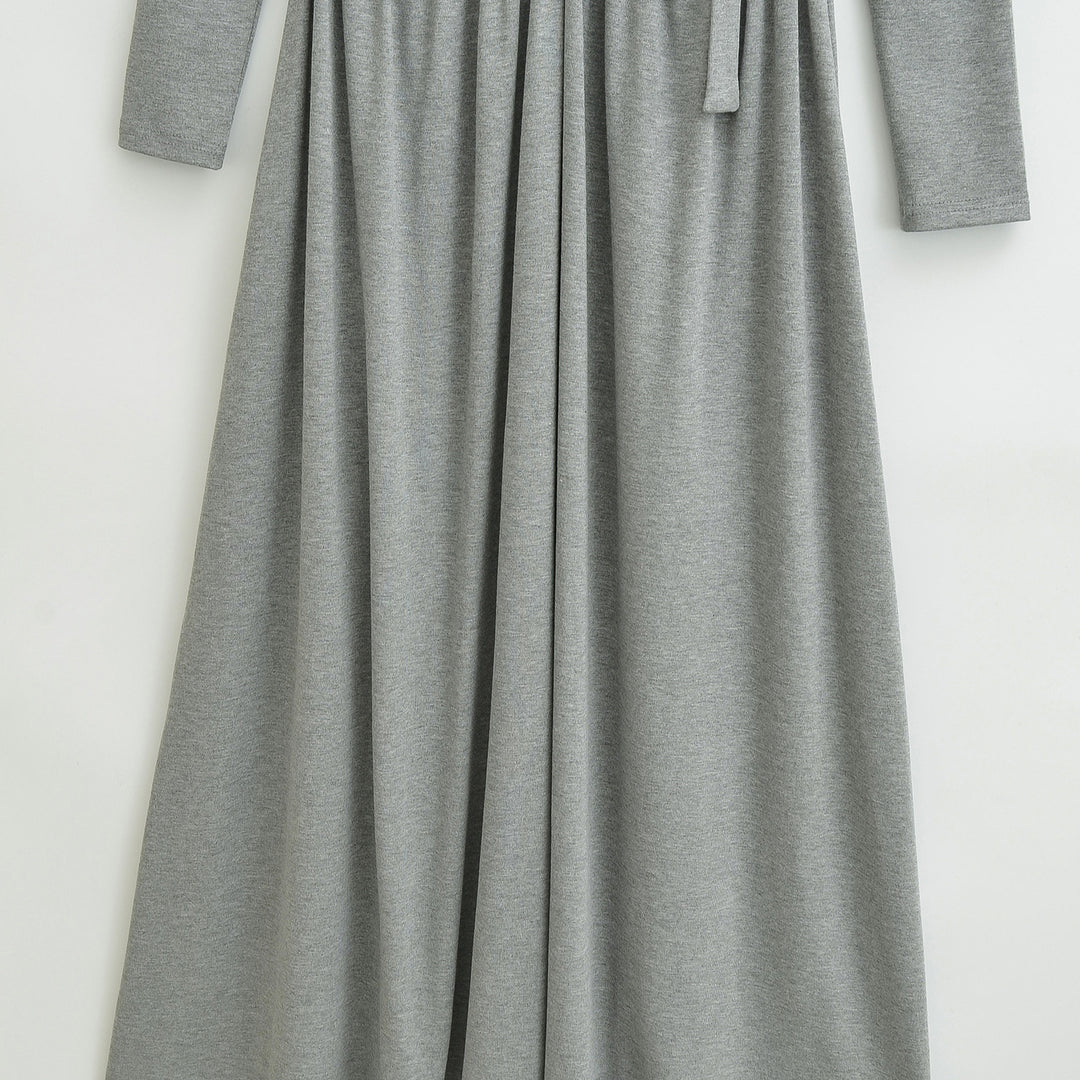 Damen Midikleid mit Raffung, V-Ausschnitt und tailliertem Faltenrock Echoarchiv