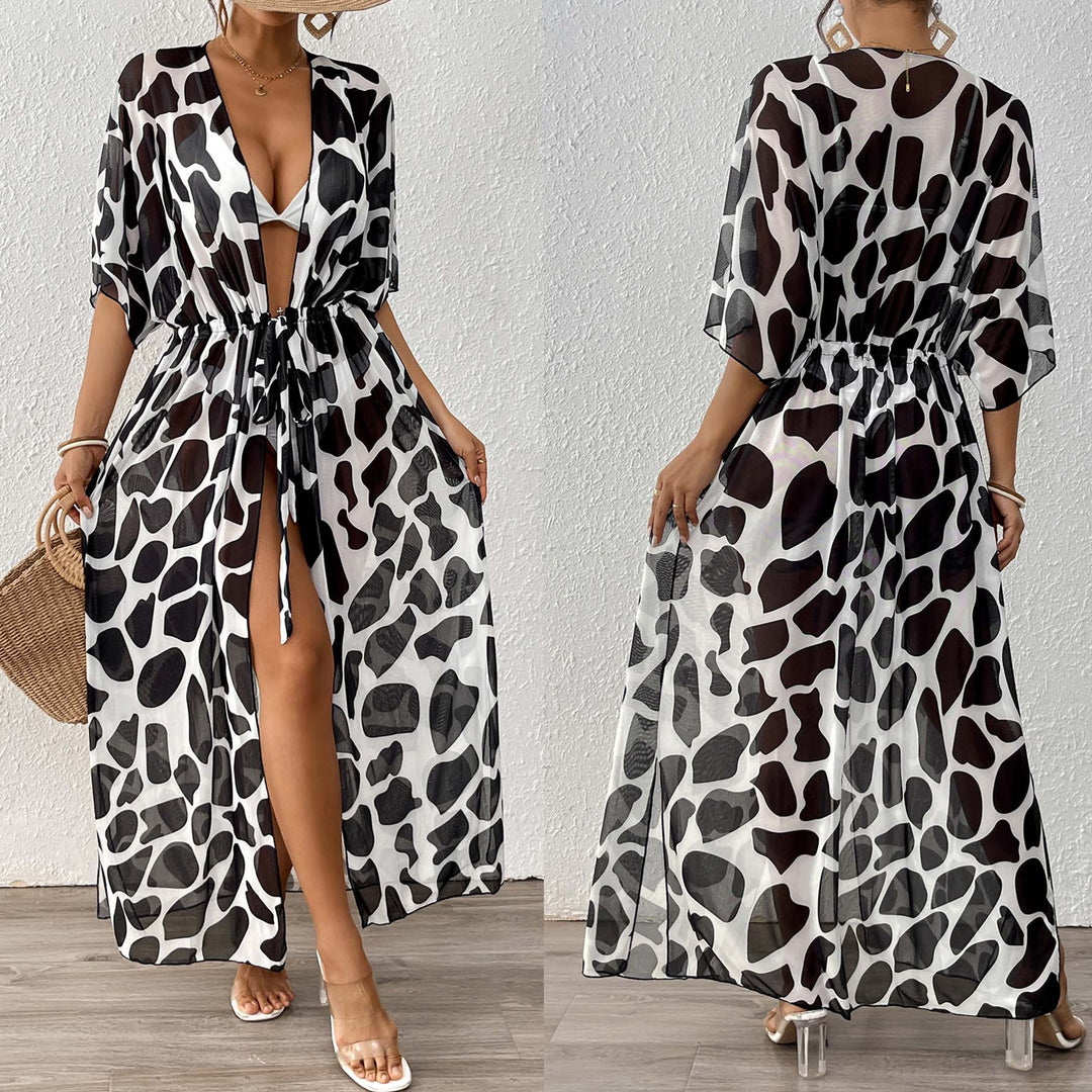 Damen modischer Strandkaftan mit seitlichem Kordelzug Echo Archiv
