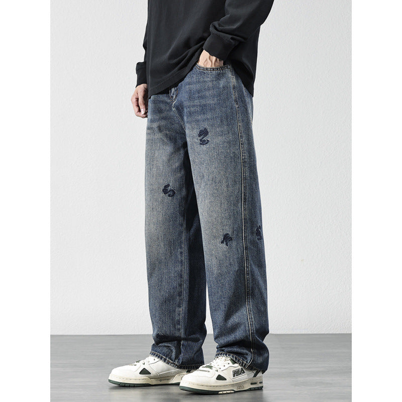 Herren Bequeme und modische Jeans mit Stickereien – Vardeno