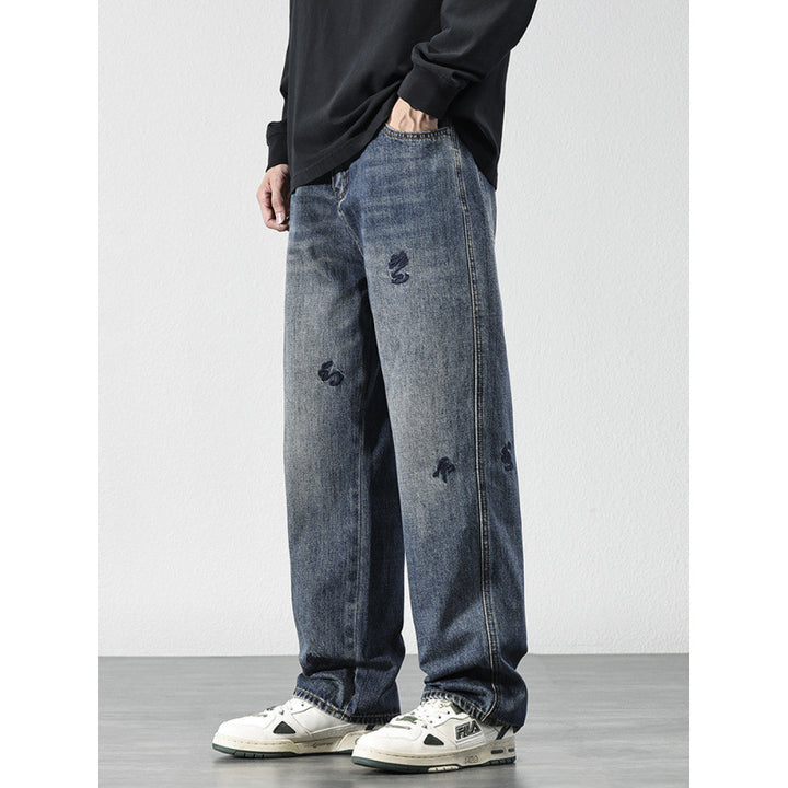 Herren Bequeme und modische Jeans mit Stickereien – Vardeno