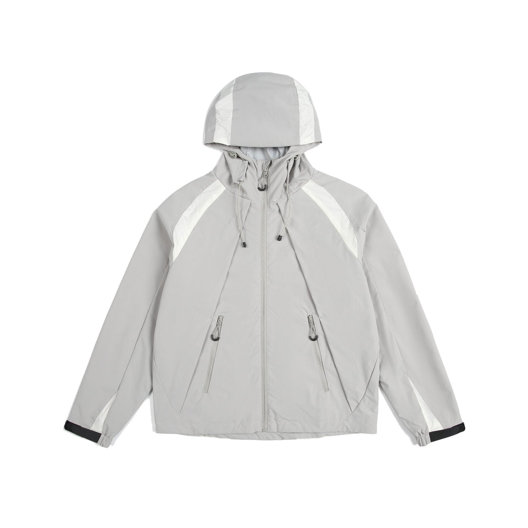 Unisex Leichte Regen- und Softshell-Jacke mit Kapuze, verstellbaren Saum- und Reißverschlusstaschen Echoarchiv