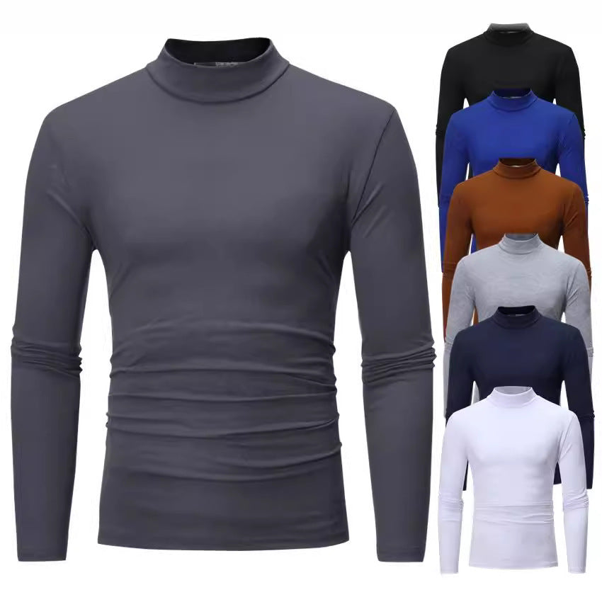 Rollkragen Langarmshirt Herren aus Baumwolle