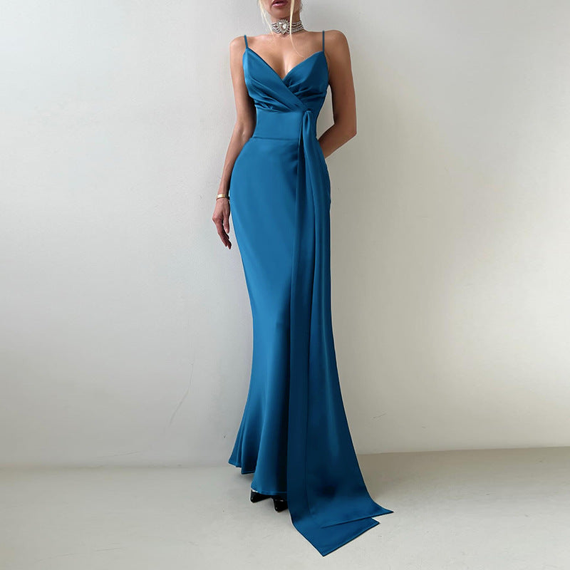 Damen elegantes Abendkleid mit Chiffon-Schleife Echo Archiv