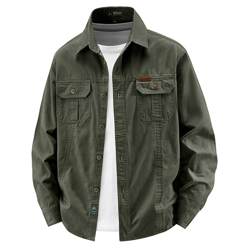 Herren nan leichte Overshirt-Jacke mit Klappbrusttaschen und klassischem Hemdkragen Echo Archiv