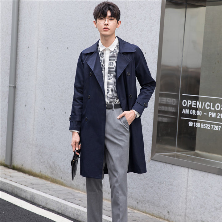 Herren Trenchcoat mit Doppelreiher und tailliertem Schnitt Echoarchiv