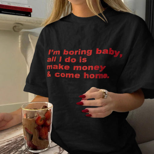 Damen T-Shirt mit kreativem Grafikdruck und luxuriösen Paillettenakzenten Echo Archiv