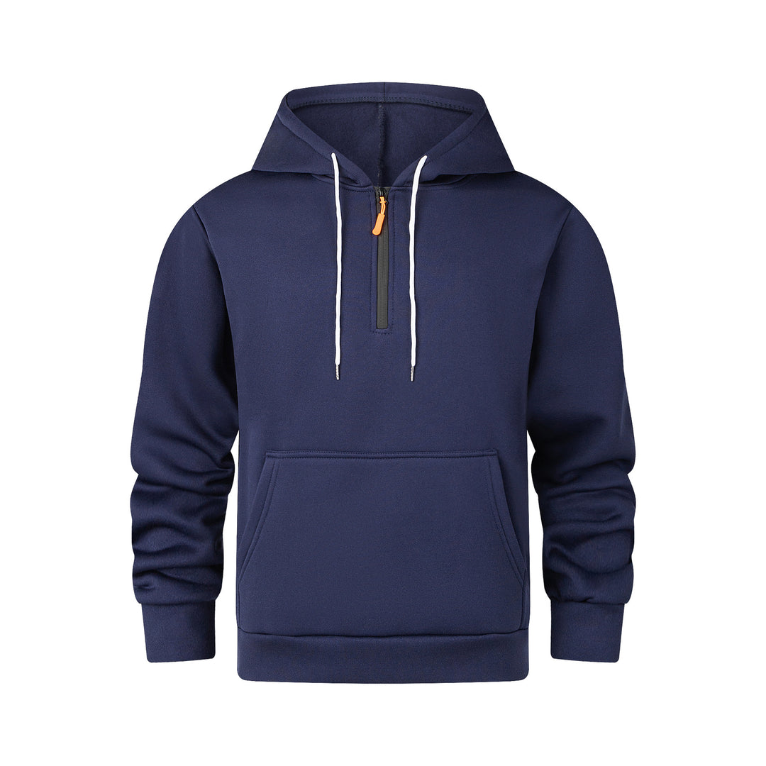 Herren moderner Kapuzenpullover mit halbem Reißverschluss und Kängurutasche Echoarchiv