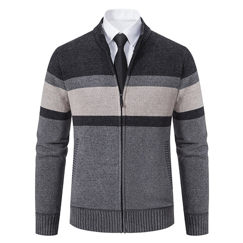 Herren Strickjacke mit strukturiertem Design und hochschließendem Kragen Echoarchiv