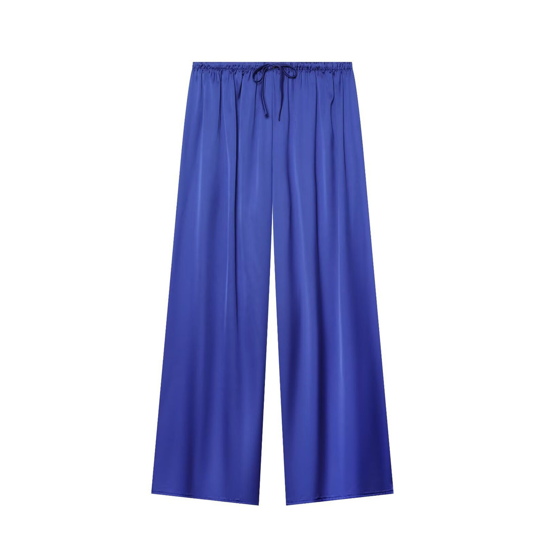 Damen nan luftig-weite Palazzo-Hose mit elastischem Bund und Kordelzug Echo Archiv