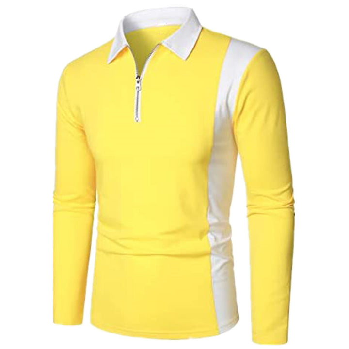 Herren Langarm Polohemd mit sportlichem Zip-Design und modernen Farbdetails Echoarchiv