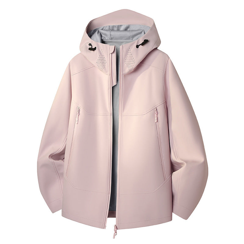 Damen Wasserdichte Softshell-Outdoorjacke mit minimalistischer Silhouette und Belüftungsperforation am Kragen Echo Archiv