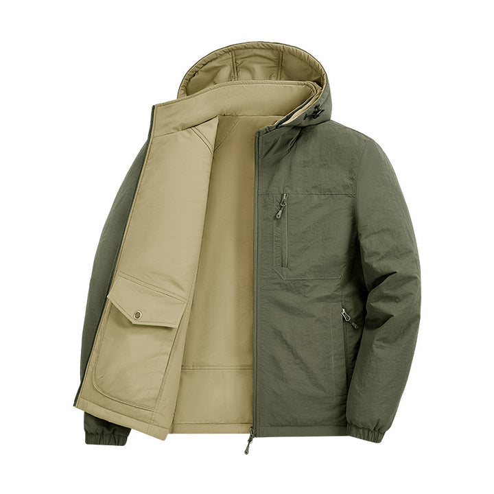 Herren Thermo-Fieldjacke mit Fleece-Innenfutter, Kapuze und Fronttaschen Echo Archiv