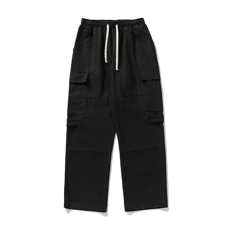 Unisex Weite Cargo-Hose mit elastischem Bund, Kordelzug und Mehrfach-Taschen Echo Archiv