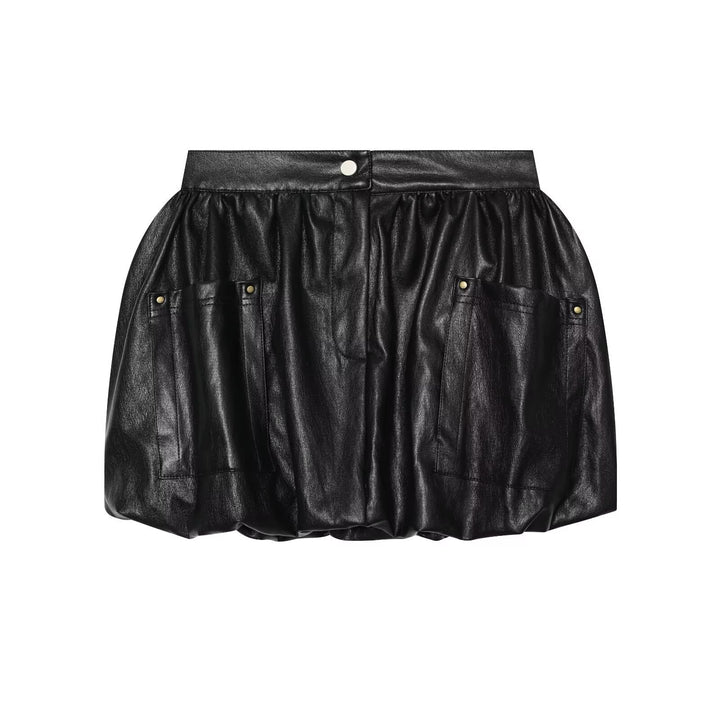 Damen Oversized Lederimitat-Bomberjacke mit Rippbündchen und aufgesetzten Taschen Echo Archiv