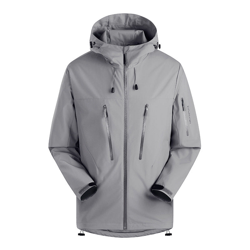 Herren Dreilagige atmungsaktive Hardshell-Outdoorjacke mit Kapuze und verschweißten Nähten Echo Archiv