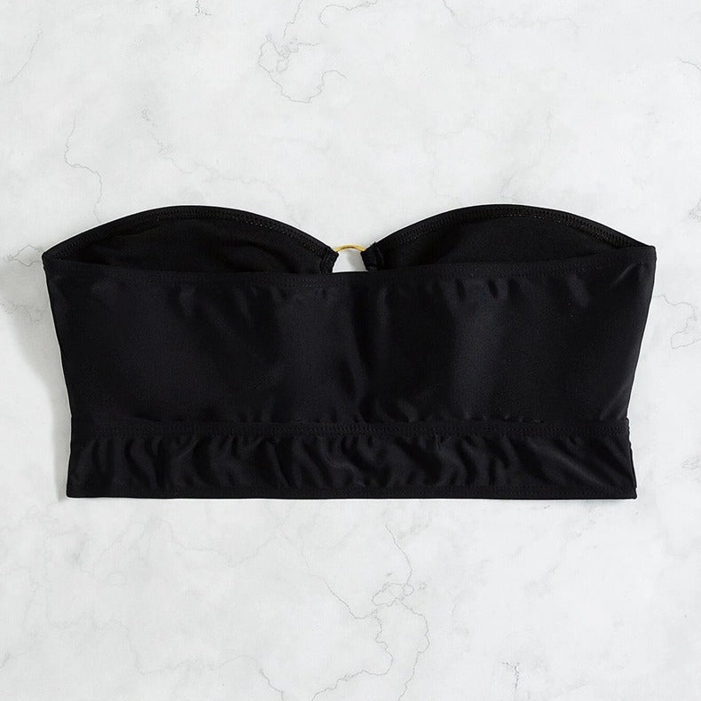 Damen Bandeau-Bikini-Oberteil mit dekorativem Ring und Raffung Echo Archiv