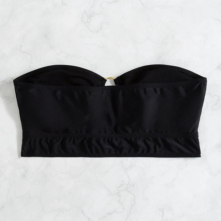 Damen Bandeau-Bikini-Oberteil mit dekorativem Ring und Raffung Echo Archiv