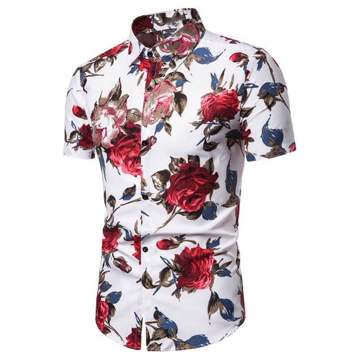 Herren Kurzarmhemd mit floralem Druck und exklusivem Design Echoarchiv