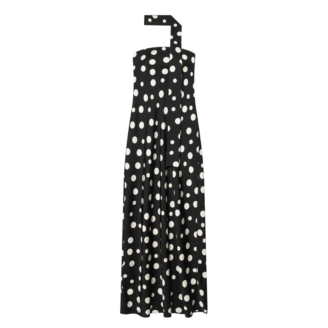 Damen Maxikleid mit asymmetrischem Träger und verspieltem Punktemuster Echo Archiv
