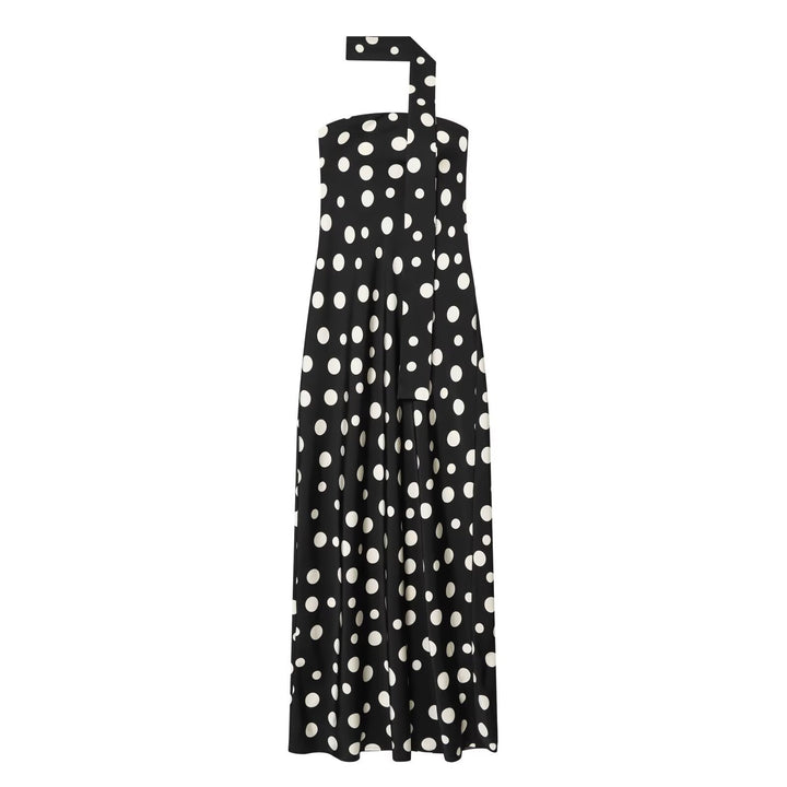 Damen Maxikleid mit asymmetrischem Träger und verspieltem Punktemuster Echo Archiv