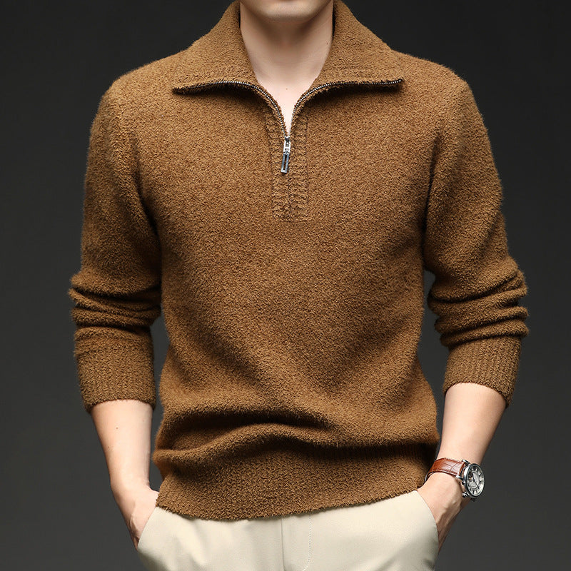 Herren Pullover mit hohem Kragen und Reißverschluss Echoarchiv