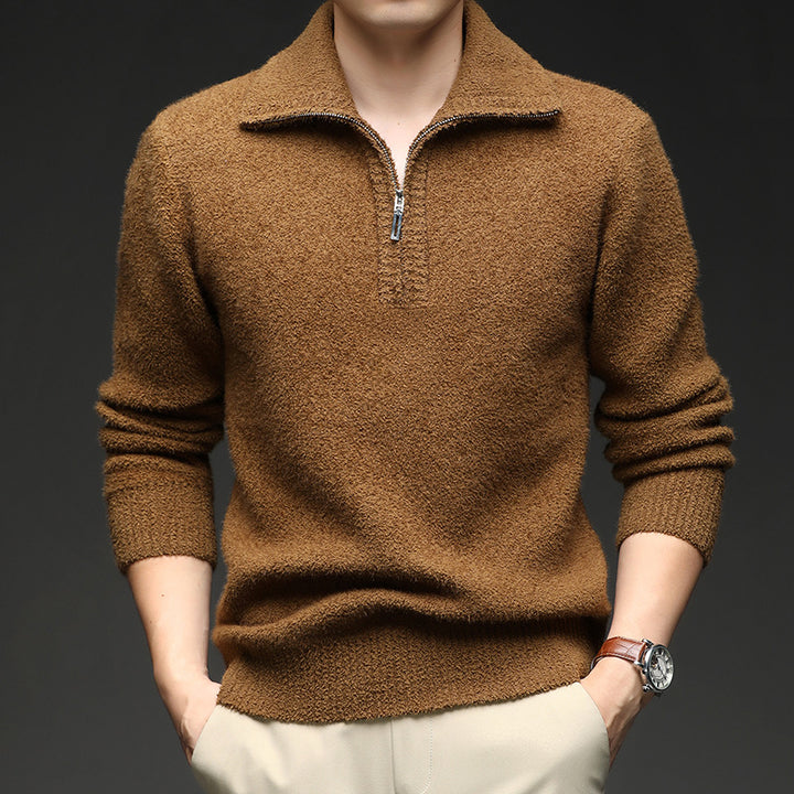 Herren Pullover mit hohem Kragen und Reißverschluss Echoarchiv