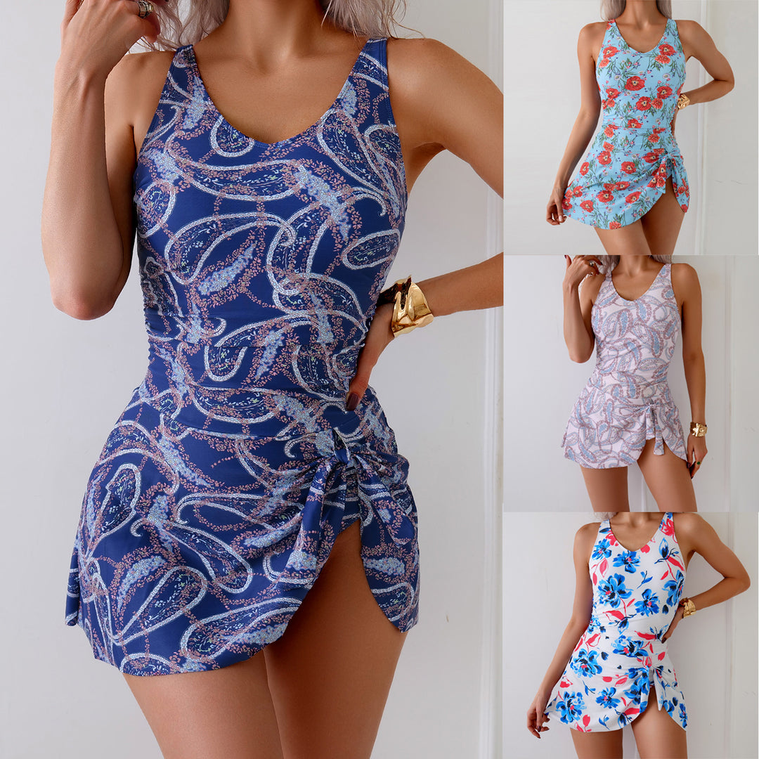 Damen Badekleid mit floralem Design und seitlichem Schlitz Echo Archiv