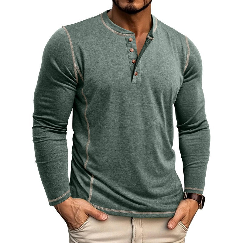 Herren Langarmshirt mit Knopfleiste Echoarchiv